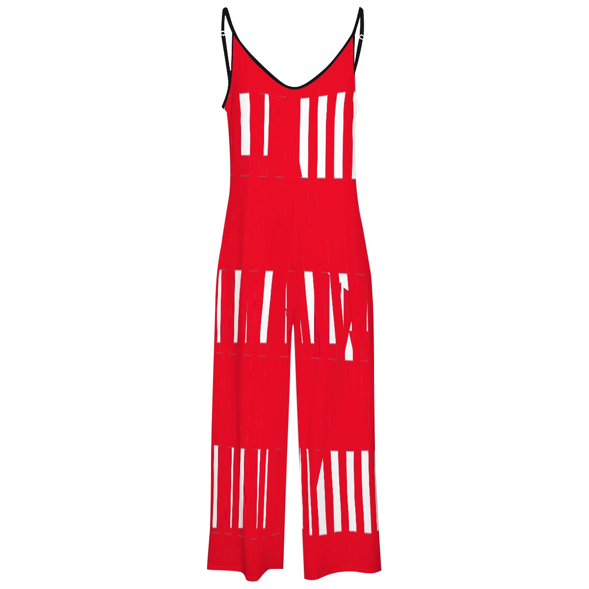 Candy-Stripe Wide-Leg Jumpsuit – Red & White Statement One-Piece