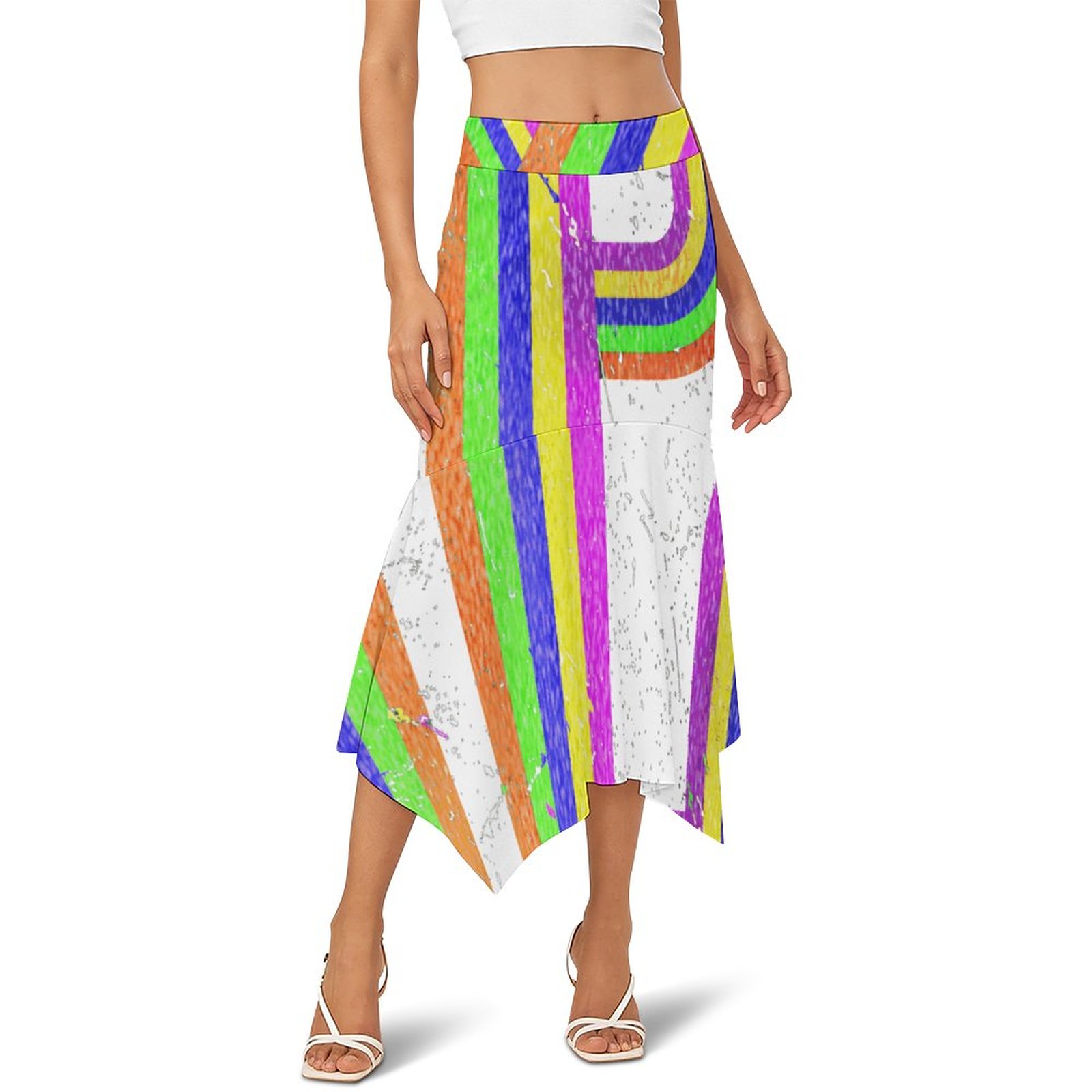 Rainbow Stripe Boho Maxi Dress Women Sleeveless Beach Vacation Sundress