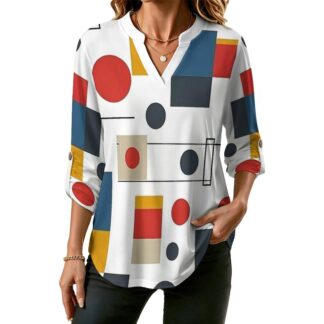 V-Neck Long-Sleeved Shirt